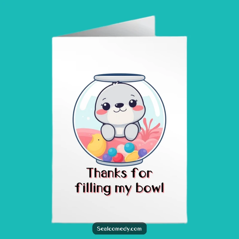 Free Printable Thank You Seal Card: Fishbowl Peek, Funny Downloadable Gratitude!