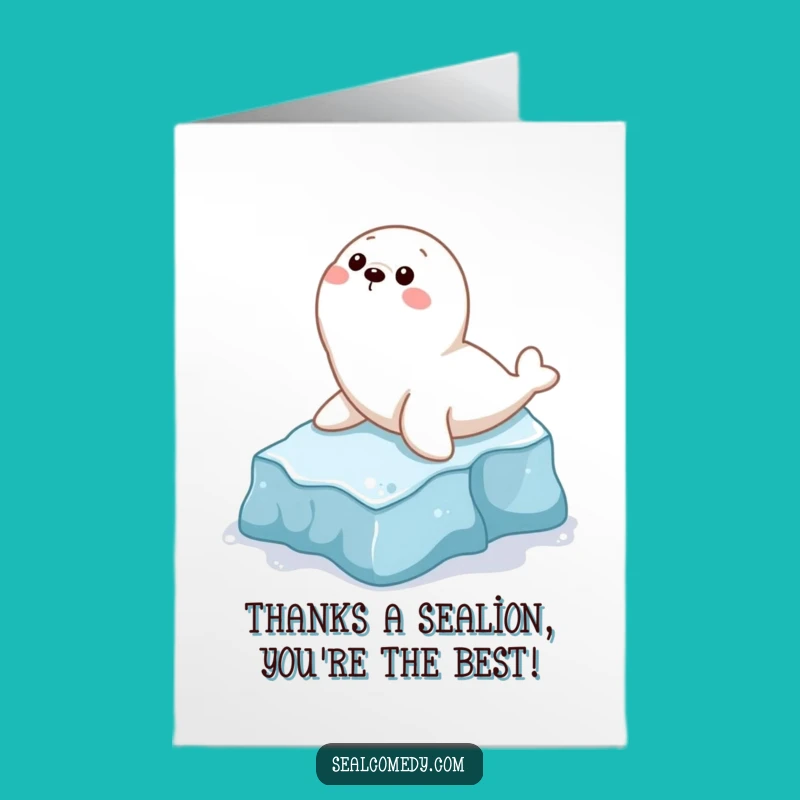 Free Printable Thank You Card: Seal's Icy Slide, A Funny Downloadable Gift!