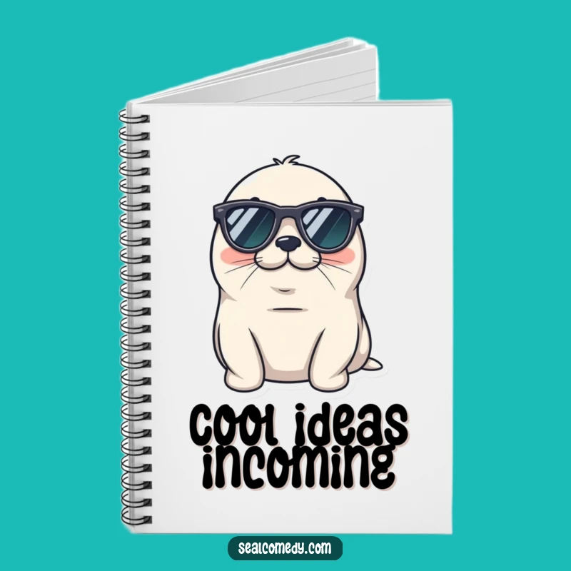 Funny Cool Seal Notebook - Tiny Sunglasses Relaxed Journal