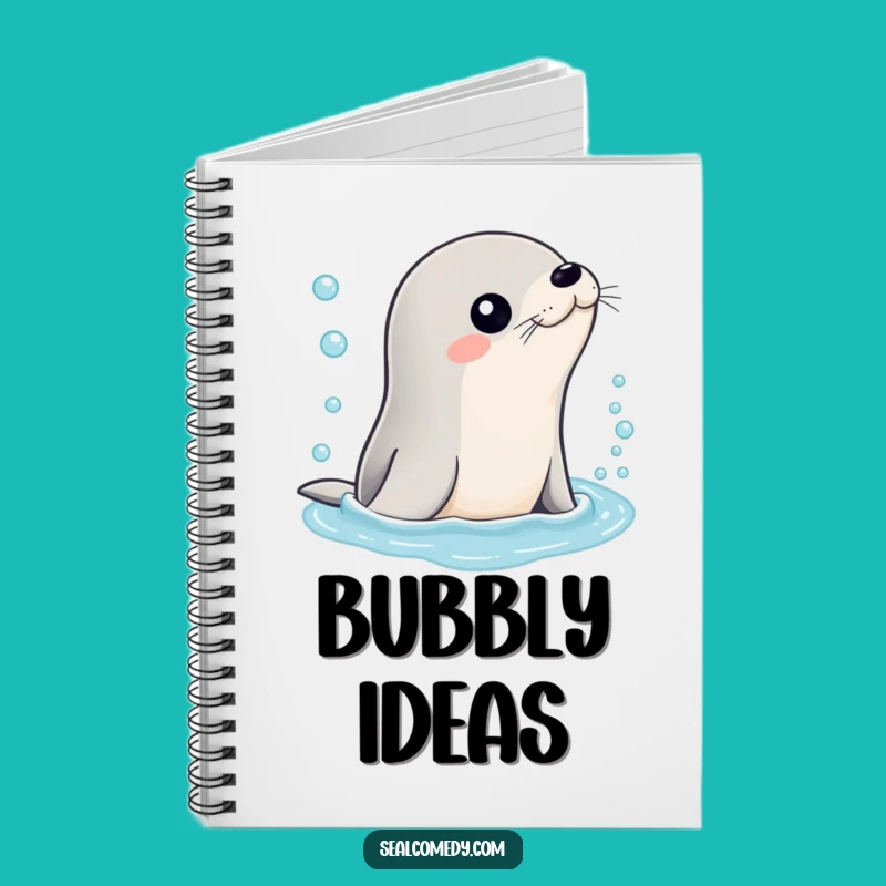 Funny Bubbly Water Seal Notebook: Document Your Ideas with Refreshing Flair