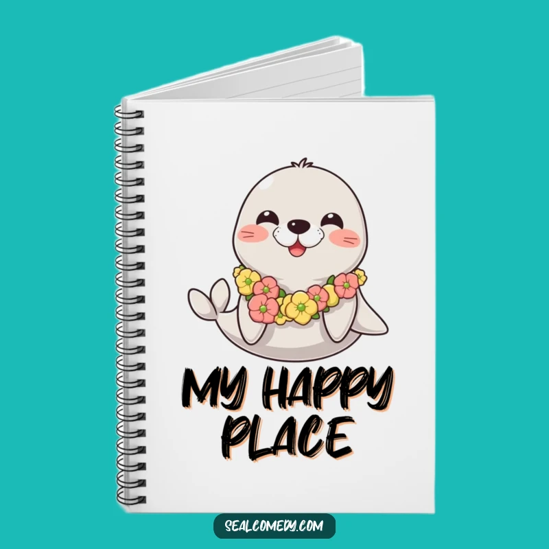 Funny Happy Seal Notebook: Jot Down Smiles with Seaweed Lei, Funny Gift
