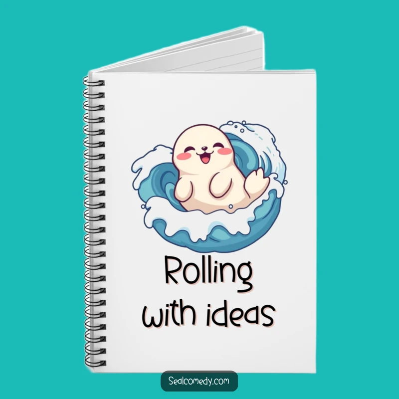 Funny Seal Roll Notebook - Playful Wave Delight Journal