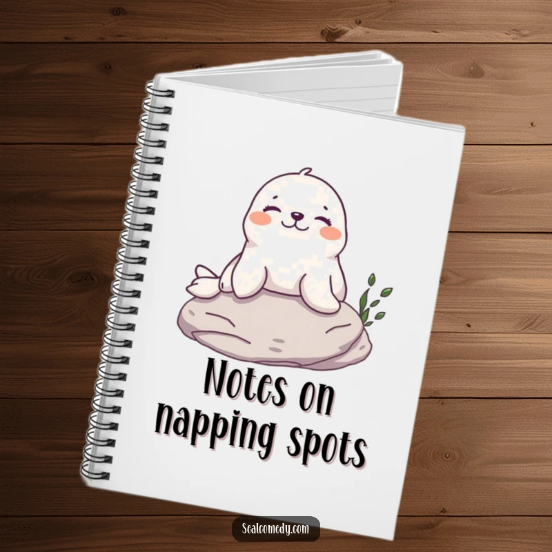 Funny Seal Notebook: A happy seal sunbathing on a rock, ready for your notes on relaxation and adventure.