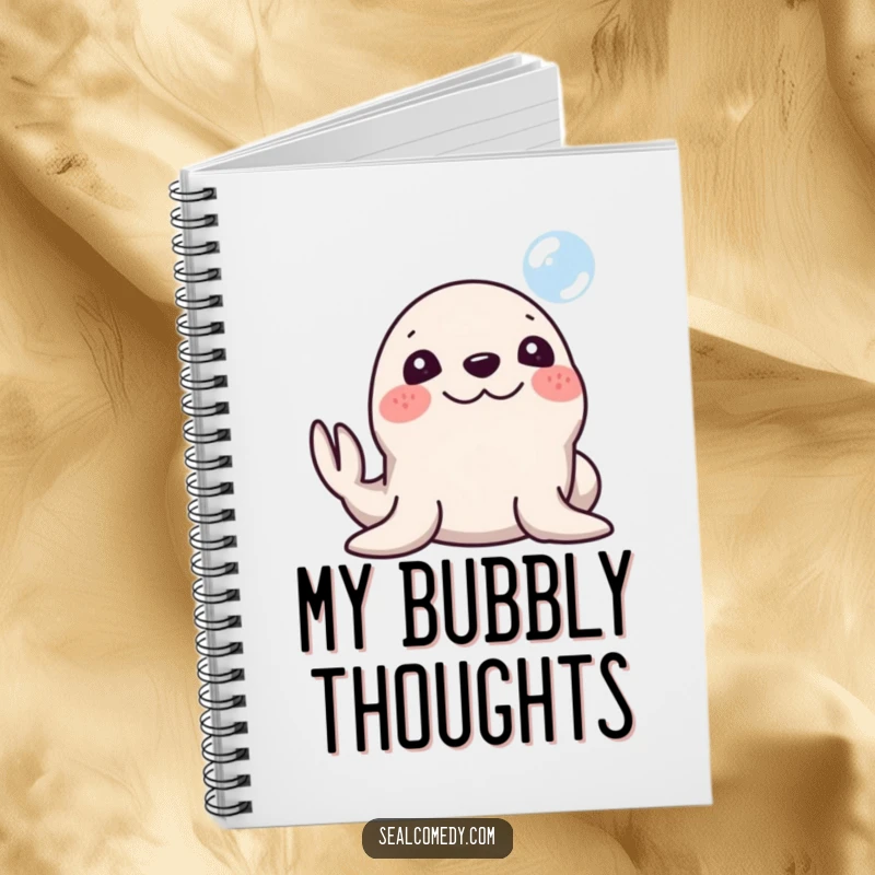Funny Seal Notebook: A seal with a silly smile honking its nose at a bubble. A functional and humorous journal for fun-lovers.