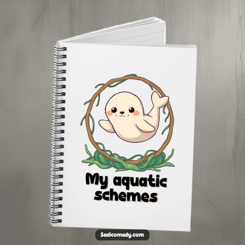 Funny Seal Notebook: A determined seal leaping through a seaweed hoop. A functional and humorous journal for goal-getters.