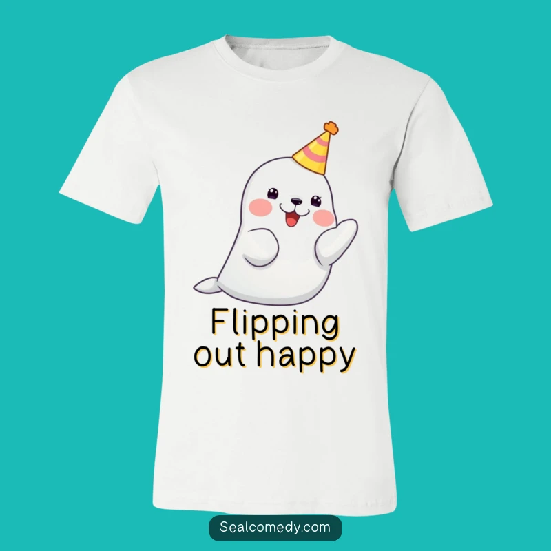 Funny Party Seal Hat T-Shirt: Joyful Celebration Apparel