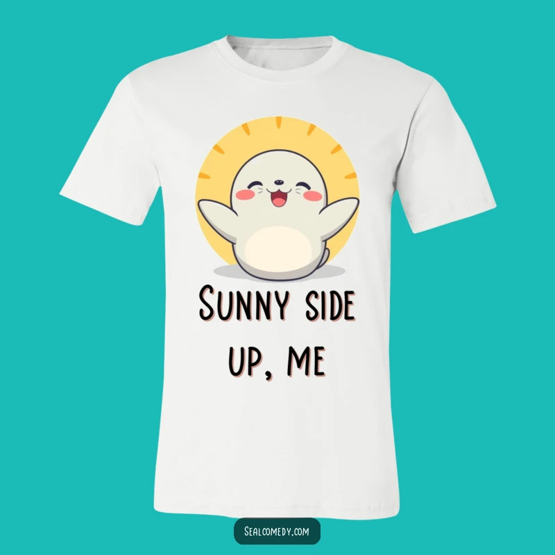 Funny Basking Seal T-Shirt: Joyful Sunny Vibes Tee
