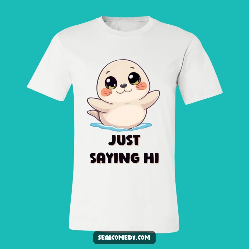 Funny Curious Seal T-Shirt: Cute Waving Design for Animal Fans