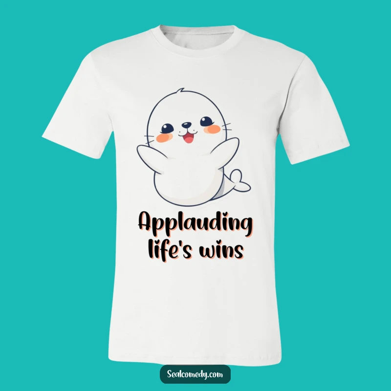 Funny Cute Seal Clapping T-Shirt: Wear Your Excitement Loud and Proud!