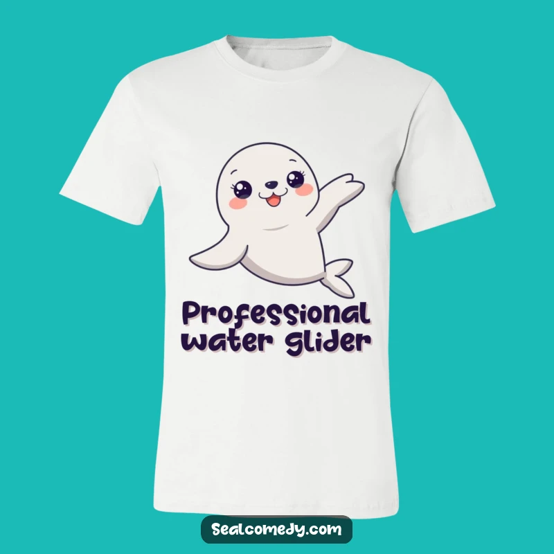Funny Graceful Seal Glide T-Shirt: Wear the Flow