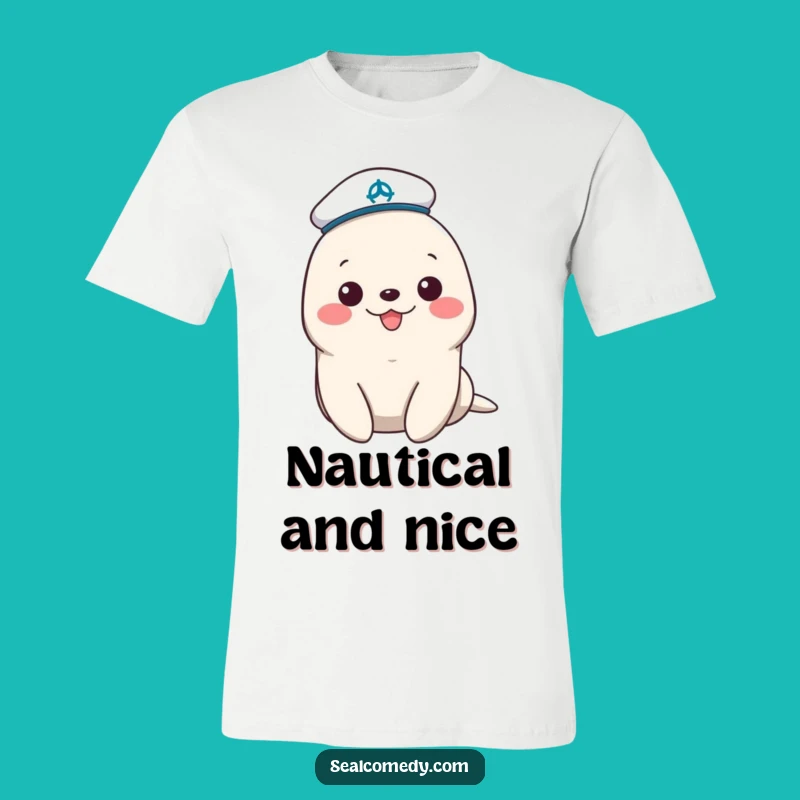 Funny Sailor Seal T-Shirt: Cheerful Nautical Tee for Animal Fans