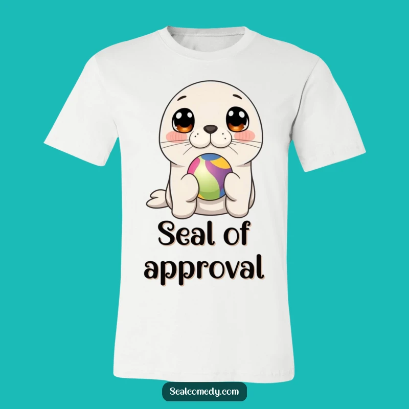 Funny Seal Balancing Ball T-Shirt: Cute Animal Tee for Laughs