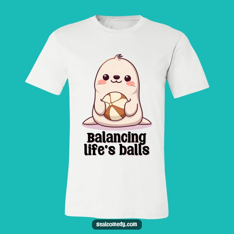 Funny Seal Balancing Tee: Smiling Performer Shirt, Perfect Funny Gift