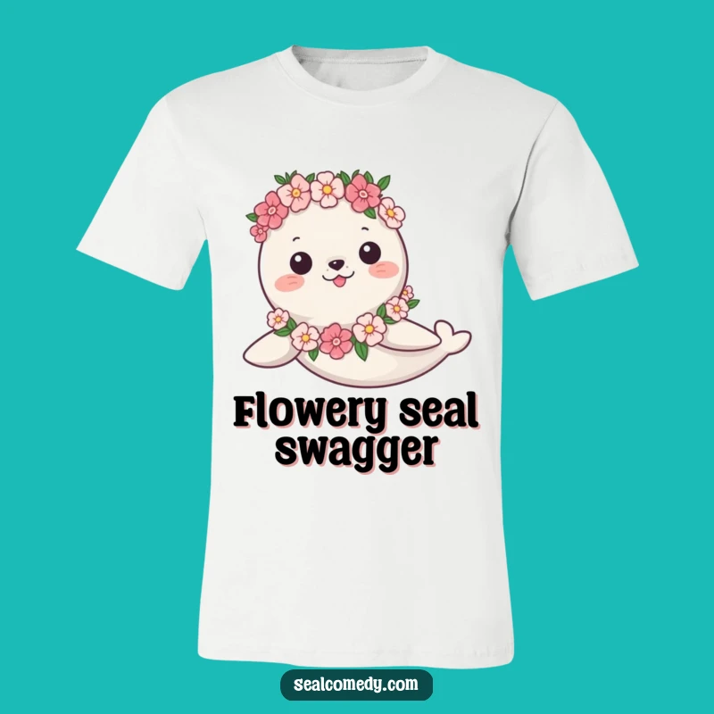 Funny Seal Garland T-Shirt: Graceful Swim Design - Hilarious & Chic Funny Gift