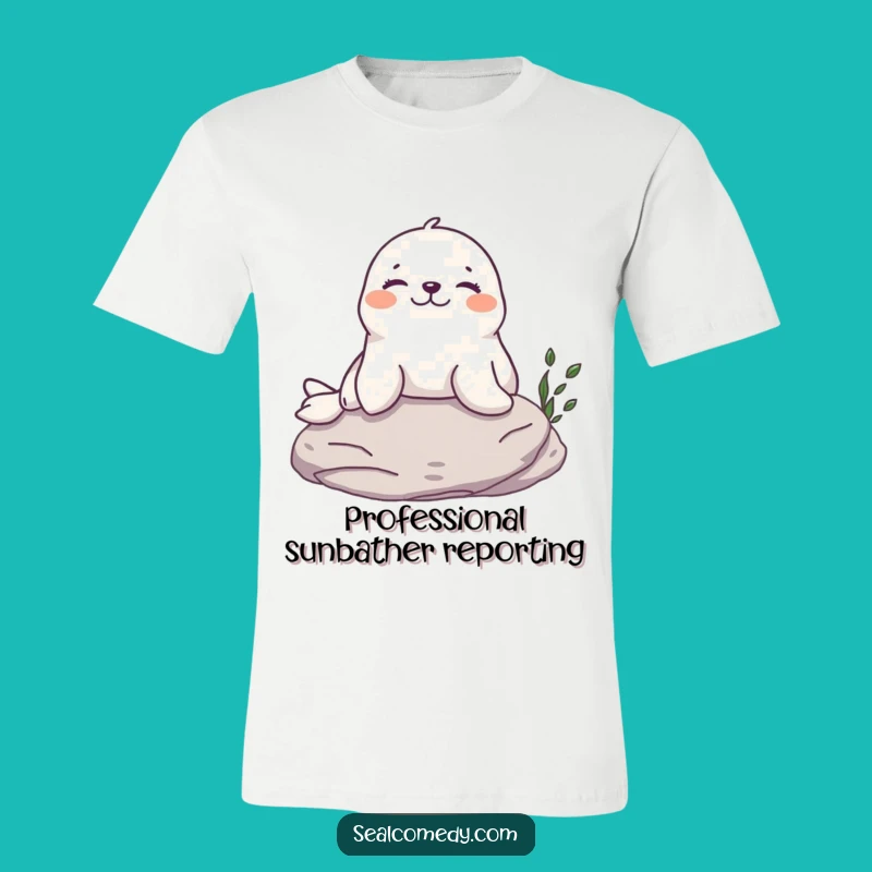 Funny Seal Sunbathing T-Shirt: Hilarious Relaxed Animal Tee, Ideal Funny Gift