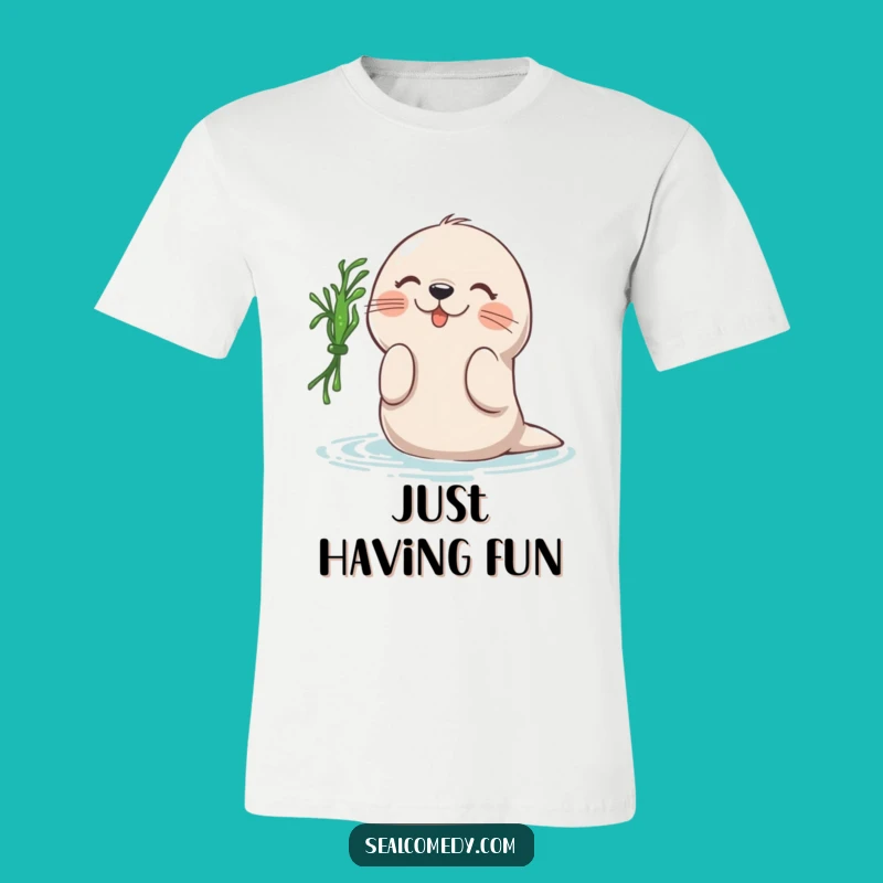 Funny Seal Seaweed Batting T-Shirt: Playful Ocean Tee, Hilarious Funny Gift