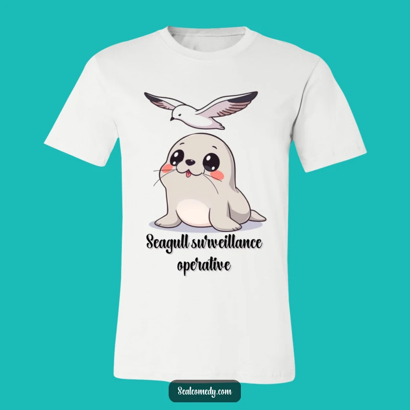 Funny Seal Seagull Alert T-Shirt: Hilarious Watching Animal Tee, Great Funny Gift