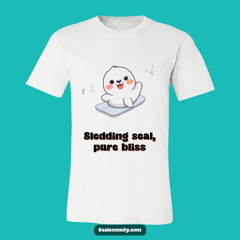 Funny Seal Snow Slide T-Shirt: Hilarious Winter Fun Tee for All Ages
