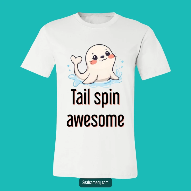 Funny Splashing Seal Tail T-Shirt: Playful Water Lover Tee