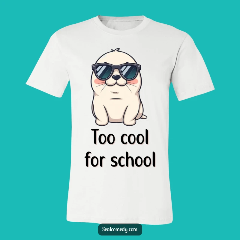 Funny Cool Seal T-Shirt - Tiny Sunglasses Relaxed Gift Tee