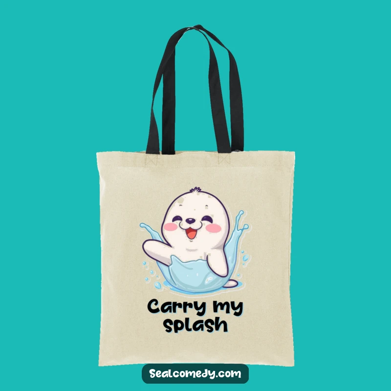 Funny Seal Splashing Tote Bag: Carry Your Fun, Perfect Beach Funny Gift!