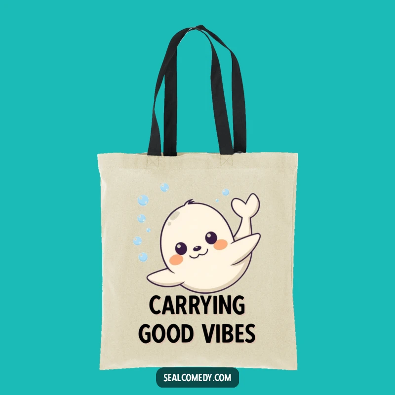 Funny Happy Seal Dive Tote Bag: Stylish & Joyful Ocean Accessory