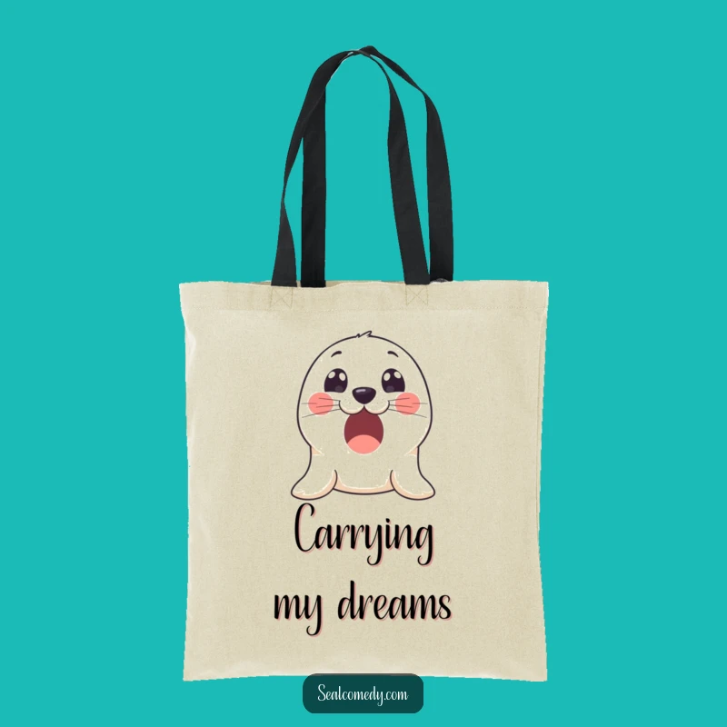 Funny Excited Seal Tote Bag: Carry Your Enthusiasm with This Innocent and Funny Gift