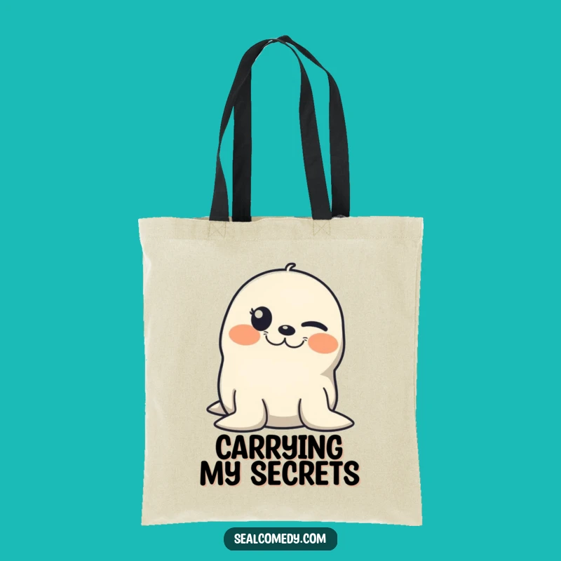Funny Winking Seal Tote Bag: Carry Your Fun with Mischievous Style, Great Funny Gift