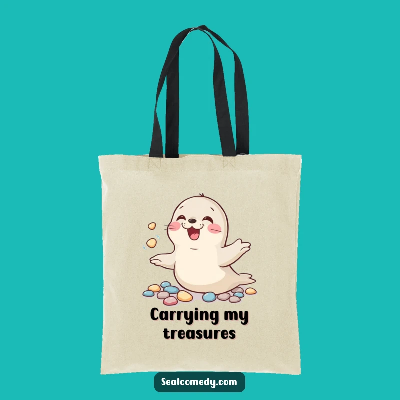 Funny Giggling Seal Tote Bag: Carry Your Fun with This Playful and Funny Gift
