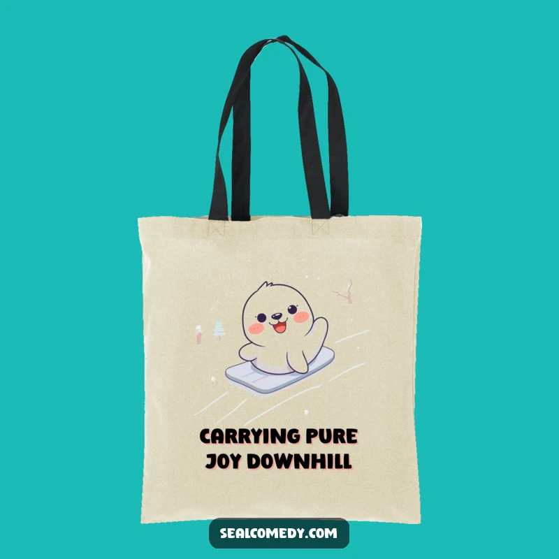 Funny Seal Snow Adventure Tote Bag: Carry Your Laughs in Style