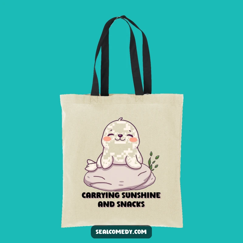 Funny Seal Beach Tote Bag: Humorous Sunbathing Carryall, Perfect Funny Gift