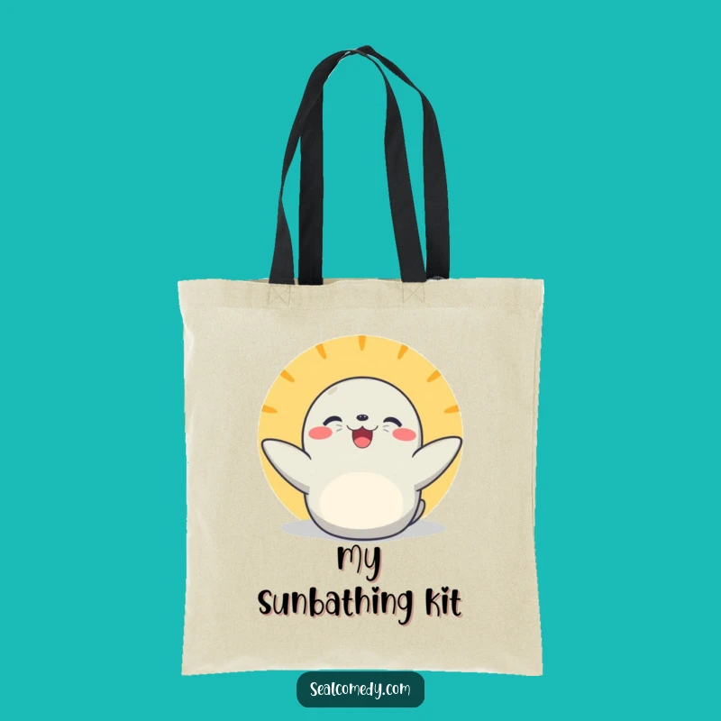 Funny Basking Seal Tote Bag: Carry Your Sunny Disposition