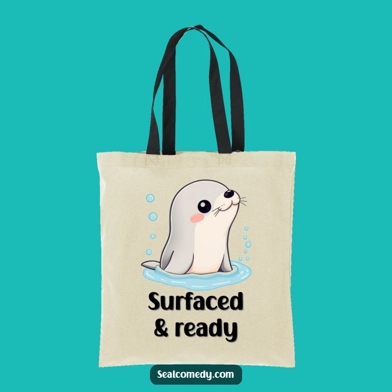 Funny Bubbly Water Seal Tote Bag: Carry Refreshment and Fun
