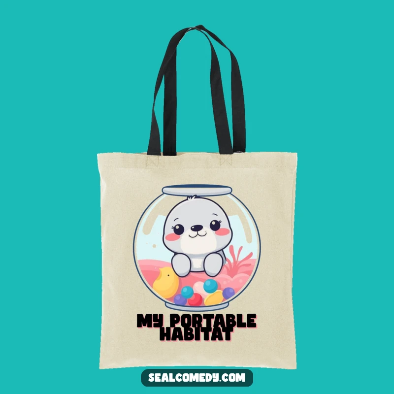Funny Fishbowl Seal Tote Bag: Carry Your Essentials with Quirky Charm, Great Funny Gift