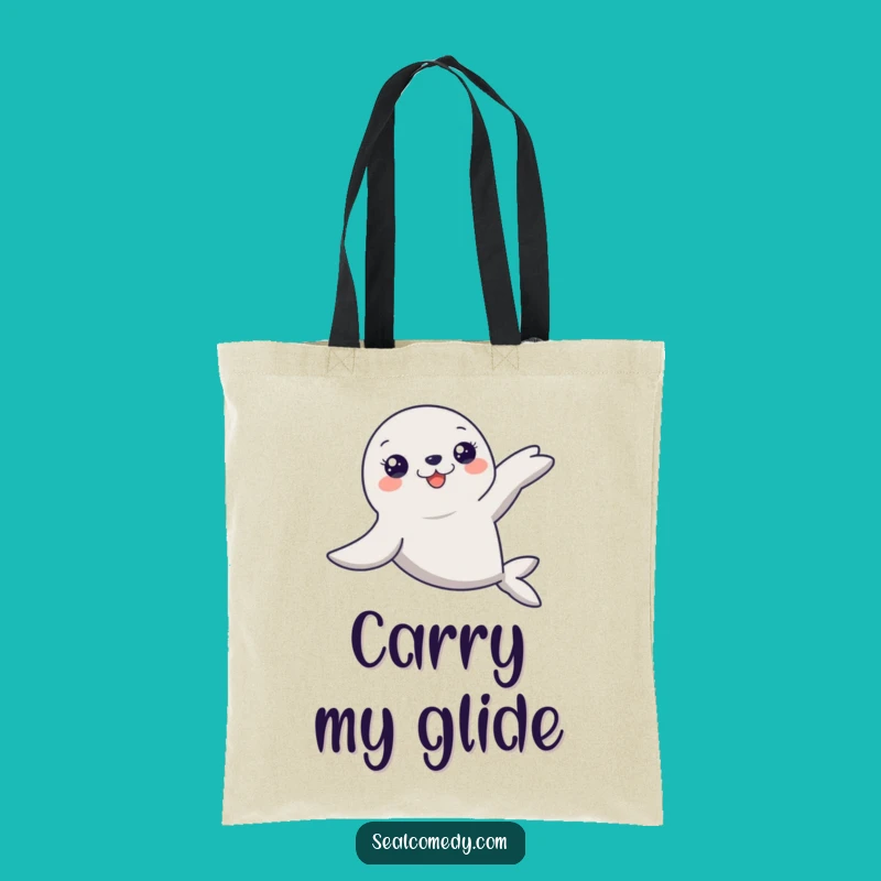 Funny Graceful Seal Glide Tote Bag: Carry Your Elegance