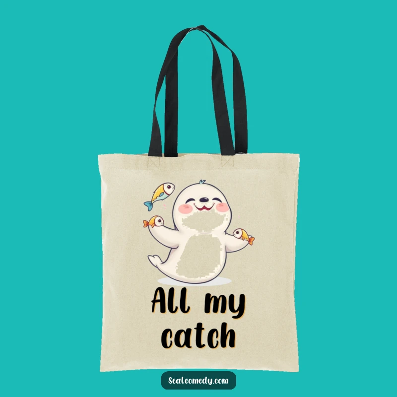 Funny Juggling Seal Tote Bag: Carry Your Catch with Style
