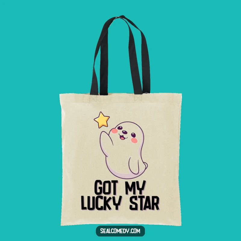 Funny Playful Seal Star Tote Bag, Whimsical Accessory, Humorous Gift