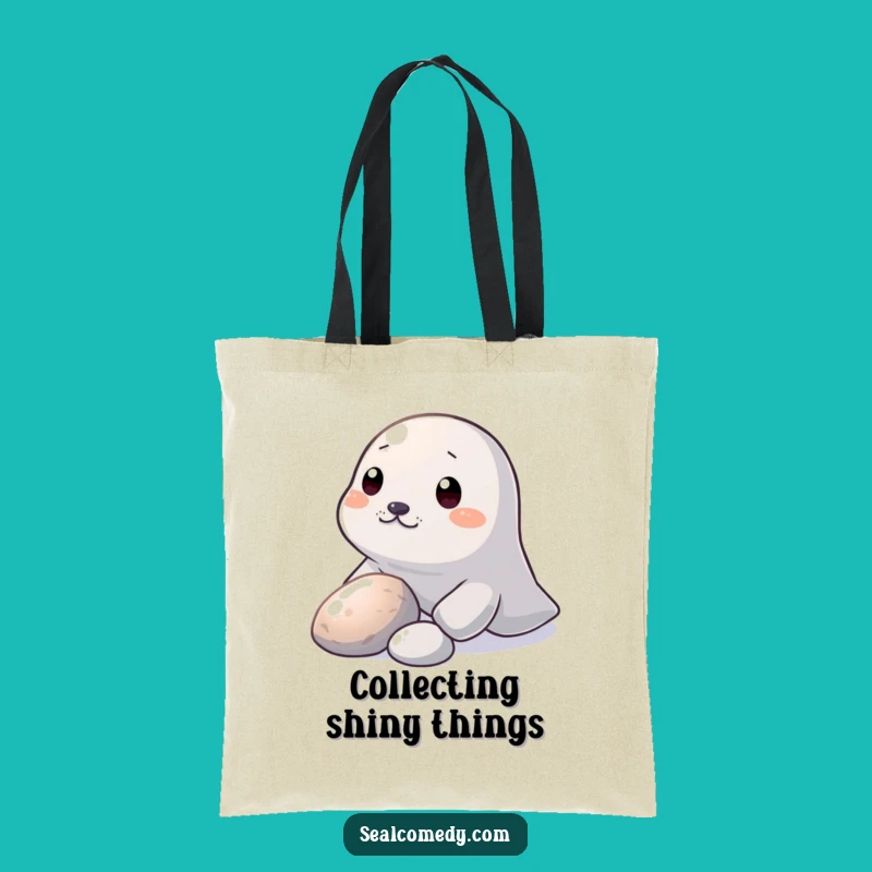 Funny Seal Pebble Nudge Tote Bag: Carry Your Curiosity - Stylish Funny Gift