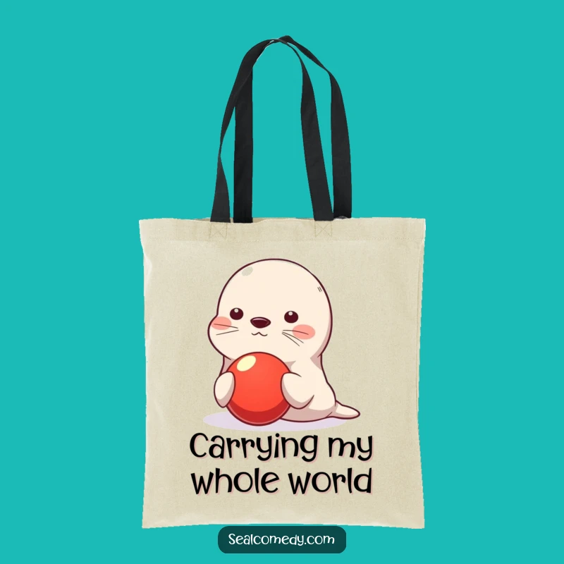 Funny Seal Tote Bag: Balancing Act Fun, Humorous Gift