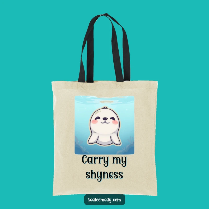 Funny Shy Seal Tote Bag: Underwater Peek Style - Carry Your Humor