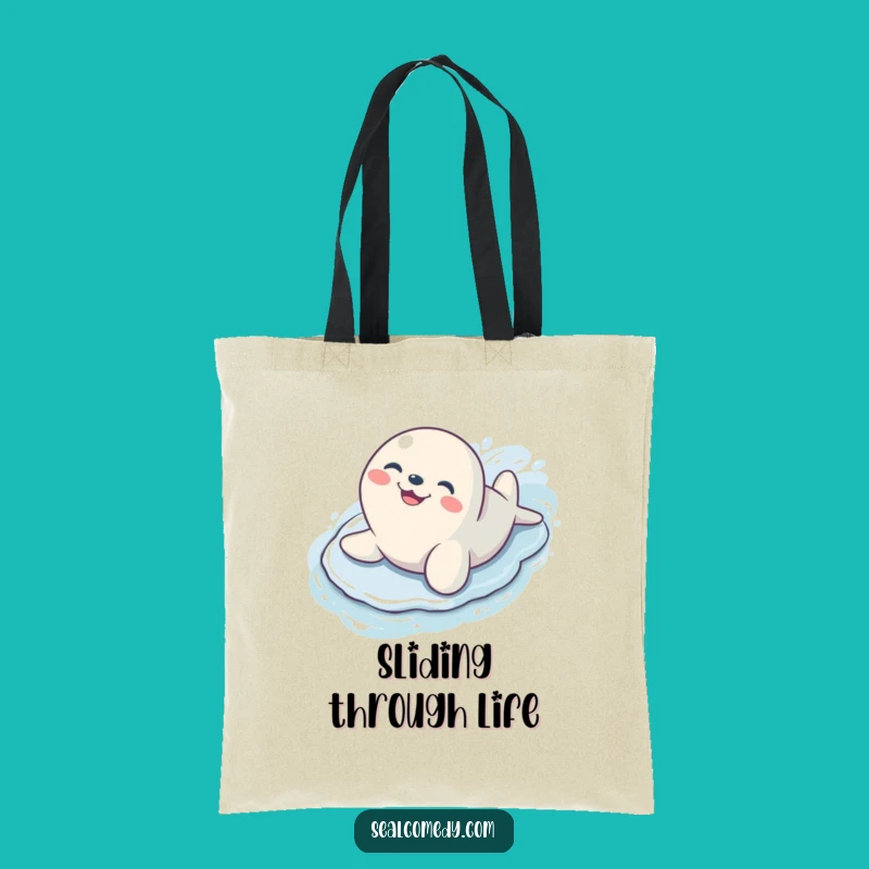 Funny Sliding Seal Grin Tote Bag: Joyful & Practical Bag