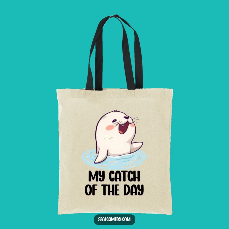 Funny Eager Seal Tote Bag: Carry Your Cheer - Ideal Funny Gift for Ocean Lovers!