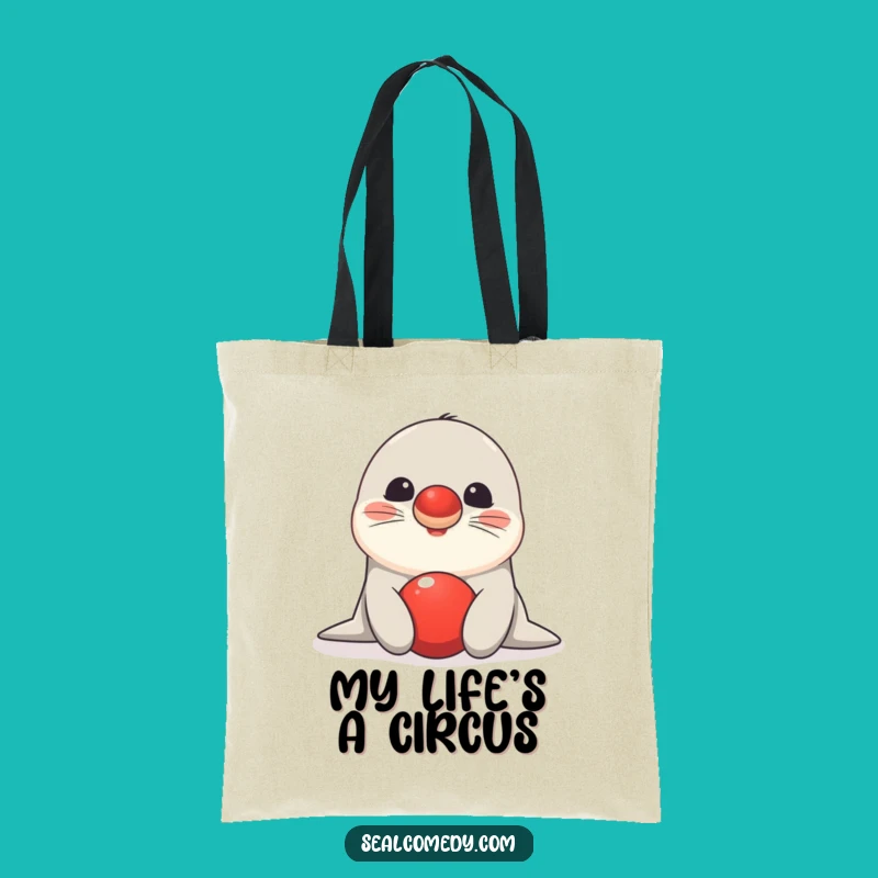 Funny Seal Balancing Acts Tote Bag - Carry Your Talent!