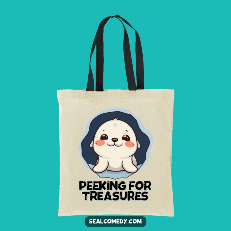 Funny Seal Peeking Tote Bag: Carry Your Curiosity, Perfect Stylish Funny Gift!