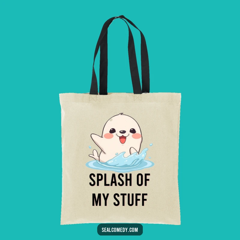 Funny Seal Splash Tote Bag: Fun Carry-All, Perfect Gift for Beach Lovers