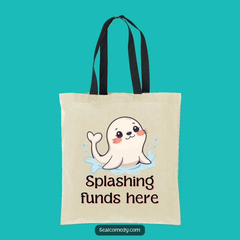 Funny Splashing Seal Tail Tote Bag: Carry Your Splash