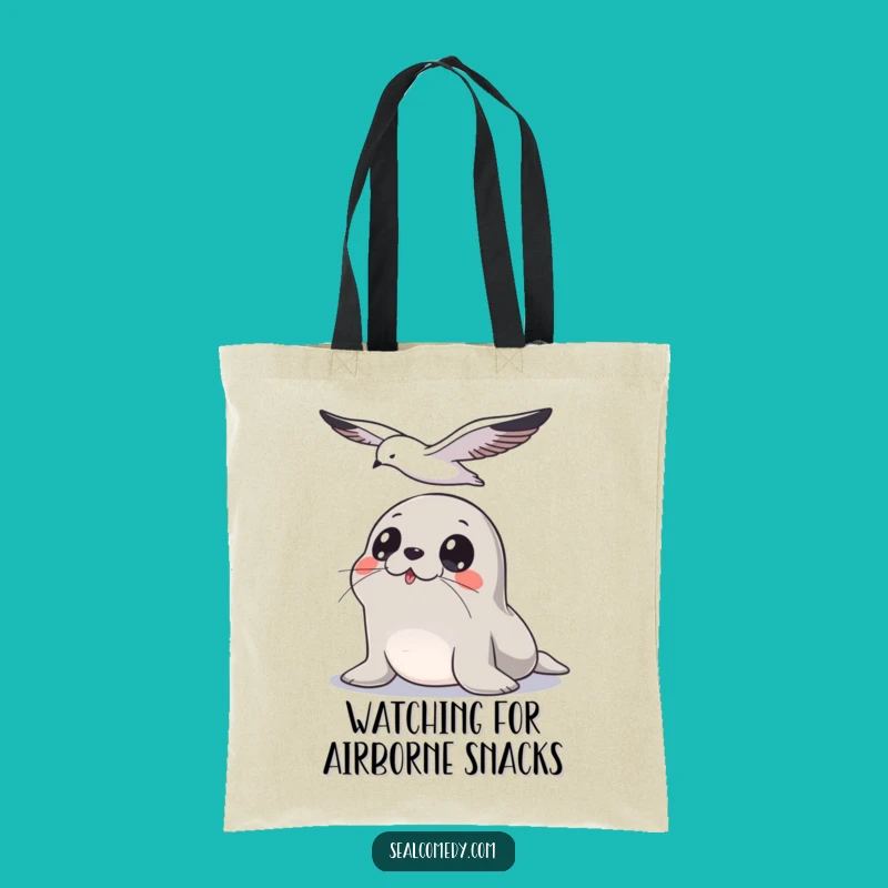 Funny Seal Bird Watcher Tote Bag: Humorous Ocean Carryall, Perfect Funny Gift